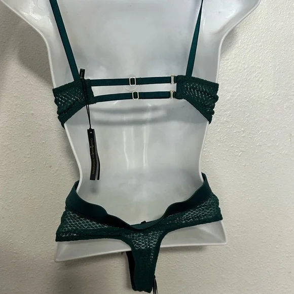 Gooseberry intimates full on glam bra and panty set lingerie emerald green - Picture 12 of 16